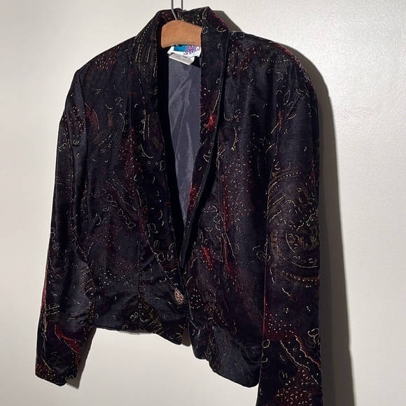 Vintage James Cropped Velour Blazer - Picture 5 of 9